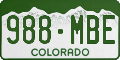 CO license plate 988MBE