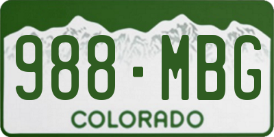 CO license plate 988MBG