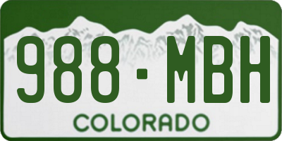 CO license plate 988MBH
