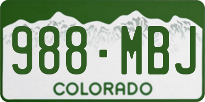 CO license plate 988MBJ