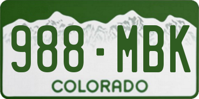 CO license plate 988MBK