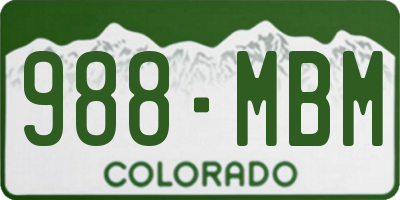CO license plate 988MBM