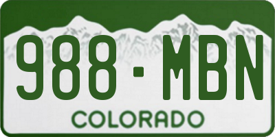 CO license plate 988MBN