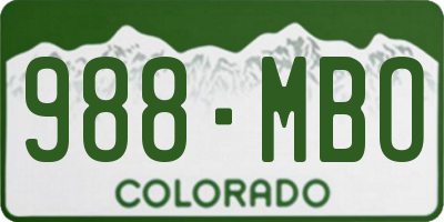 CO license plate 988MBO
