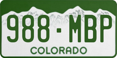CO license plate 988MBP
