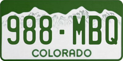 CO license plate 988MBQ