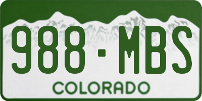 CO license plate 988MBS