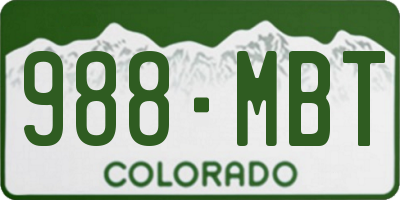CO license plate 988MBT