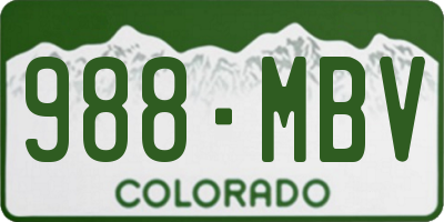 CO license plate 988MBV