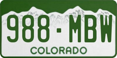 CO license plate 988MBW