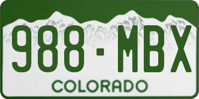 CO license plate 988MBX