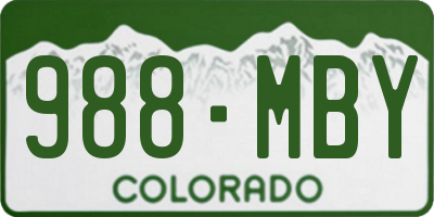 CO license plate 988MBY