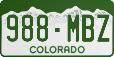 CO license plate 988MBZ
