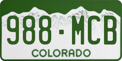 CO license plate 988MCB