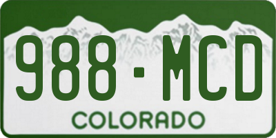 CO license plate 988MCD