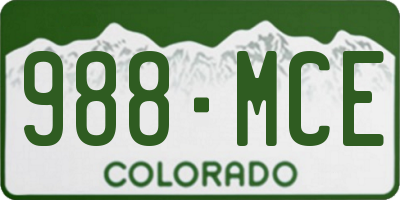 CO license plate 988MCE