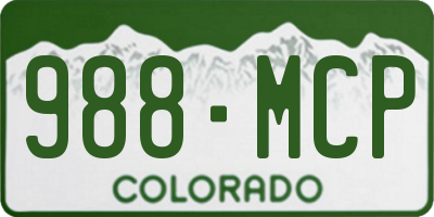 CO license plate 988MCP