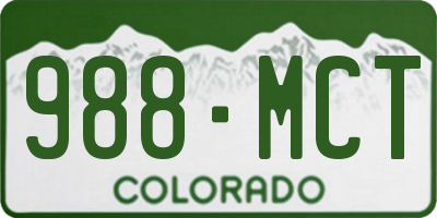 CO license plate 988MCT