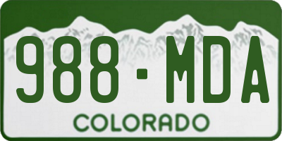 CO license plate 988MDA