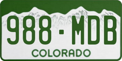CO license plate 988MDB