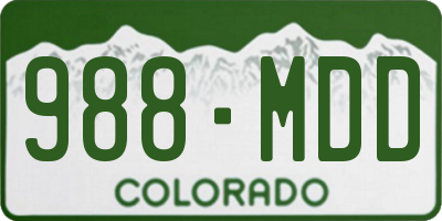 CO license plate 988MDD