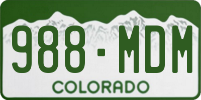 CO license plate 988MDM
