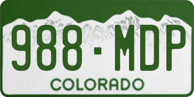 CO license plate 988MDP