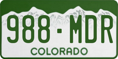 CO license plate 988MDR