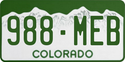 CO license plate 988MEB