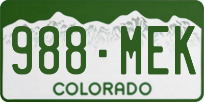 CO license plate 988MEK