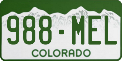 CO license plate 988MEL