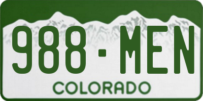 CO license plate 988MEN