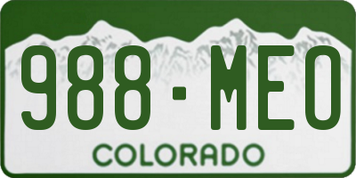 CO license plate 988MEO