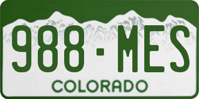 CO license plate 988MES
