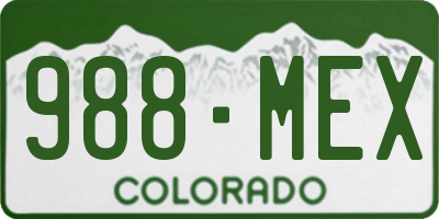 CO license plate 988MEX