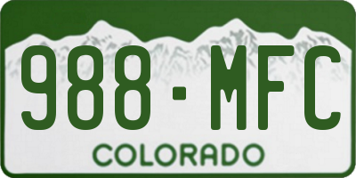 CO license plate 988MFC