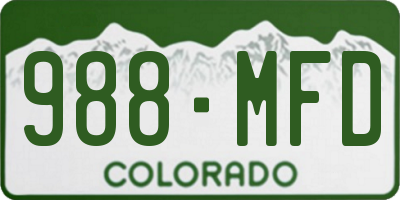 CO license plate 988MFD