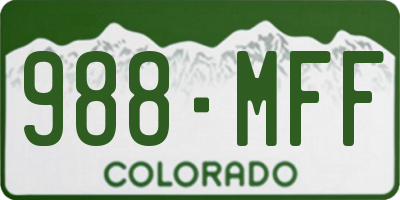 CO license plate 988MFF