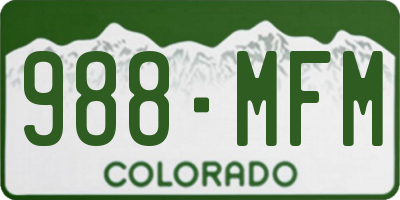 CO license plate 988MFM