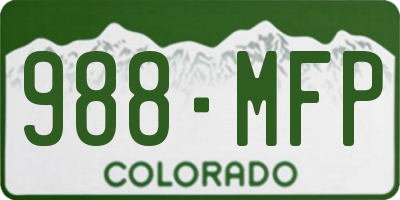 CO license plate 988MFP