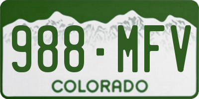 CO license plate 988MFV