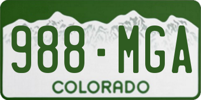 CO license plate 988MGA
