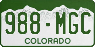 CO license plate 988MGC