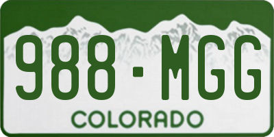 CO license plate 988MGG