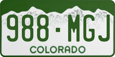 CO license plate 988MGJ