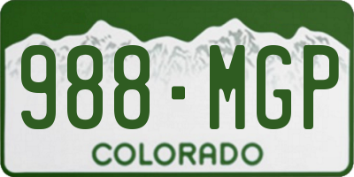 CO license plate 988MGP
