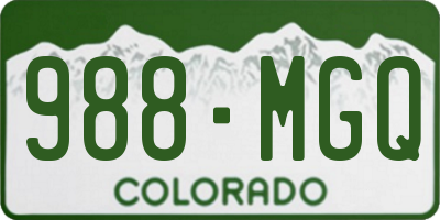 CO license plate 988MGQ