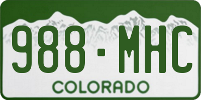 CO license plate 988MHC