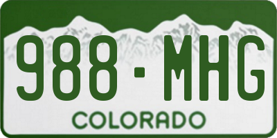 CO license plate 988MHG