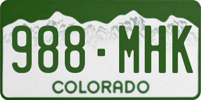 CO license plate 988MHK
